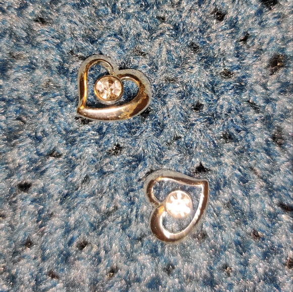 NEW Heart Gem Stud Rhinestone Earrings Valentine's Day Anniversary - Picture 3 of 6